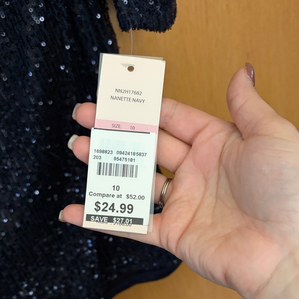 NWT Nanette Lapore Midnight Sequin Long Sleeve Dress - Picture 4 of 6
